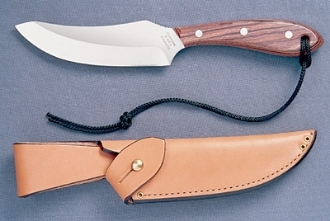 Picture of Grohmann R100S - #100 | Rosewood | Stainless Steel | Regular Button Tab Leather Sheath