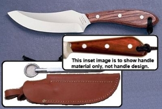 Picture of Grohmann X100SS - #100 | Resinwood | Stainless Steel | Leather Sheath with Sharpening Steel