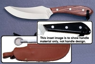 Picture of Grohmann M100CS - #100 | Micarta | Carbon Steel | Leather Sheath with Pouch with Sharpening Steel
