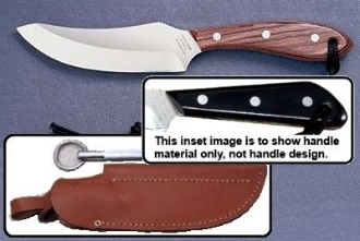Picture of Grohmann M100SS - #100 | Micarta | Stainless Steel | Leather Sheath with Pouch with Sharpening Steel