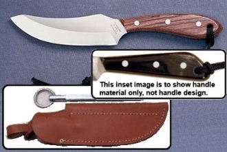 Picture of Grohmann W100CS - #100 | Water Buffalo Horn | Carbon Steel | Leather Sheath with Pouch with Sharpening Steel