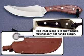 Picture of Grohmann W100SS - #100 | Water Buffalo Horn | Stainless Steel | Leather Sheath with Pouch with Sharpening Steel