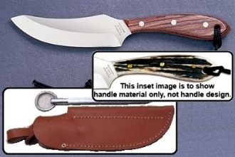 Picture of Grohmann H100CS - #100 | Stag Horn | Carbon Steel | Leather Sheath with Pouch with Sharpening Steel