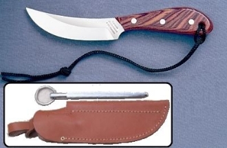 Picture of Grohmann R101CS - #101 | Rosewood | Carbon Steel | Leather Sheath with Pouch with Sharpening Steel