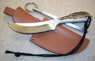 Picture of Grohmann H101SS - #101 | Stag Horn | Stainless Steel | Leather Sheath with Pouch with Sharpening Steel