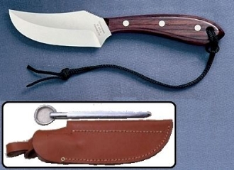 Picture of Grohmann R103CS - #103 | Rosewood | Carbon Steel | Leather Sheath with Pouch with Sharpening Steel
