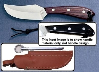 Picture of Grohmann M103CS - #103 | Micarta | Carbon Steel | Leather Sheath with Pouch with Sharpening Steel