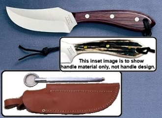 Picture of Grohmann H103SS - #103 | Stag Horn | Stainless Steel | Leather Sheath with Pouch with Sharpening Steel