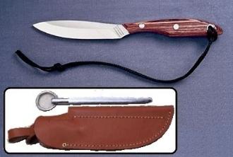 Picture of Grohmann R2CS - #2 | Rosewood | Carbon Steel | Leather Sheath with Sharpening Steel