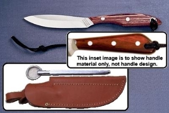 Picture of Grohmann X2SS - #1 | Resinwood | Stainless Steel | Leather Sheath with Sharpening Steel