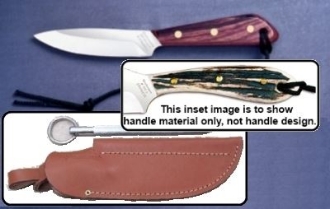 Picture of Grohmann H3SS - #3 | Stag Horn | Stainless Steel |  Leather Sheath with Pouch with Sharpening Steel