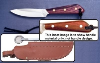 Picture of Grohmann X3SS - #3 | Resinwood | Stainless Steel | Leather Sheath with Pouch with Sharpening Steel