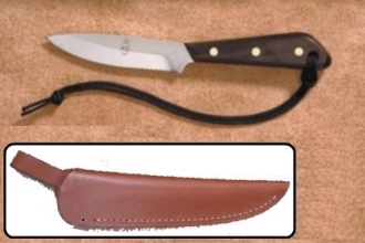 Picture of Grohmann R3SW - #3 | Rosewood | Serrated Stainless Steel | Regular Open Leather Sheath