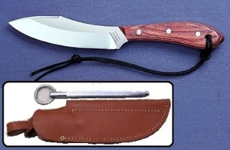 Picture of Grohmann R4CS - #4 | Rosewood | Carbon Steel | Leather Sheath with Sharpening Steel by Grohmann