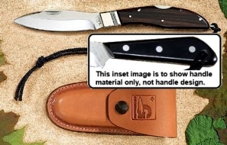 Picture of D.H.Russell Lockblade - Black Micarta Handle - Stainless Steel - Regular Overlap Sheath by Grohmann®